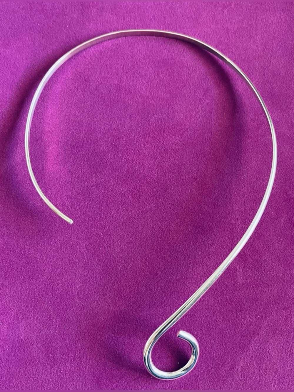 DESIGNER SILVER 925 TORQUE COLLAR /GARY G. SANCHEZ SIGNED 10”L /CAN HOLD PENDANT